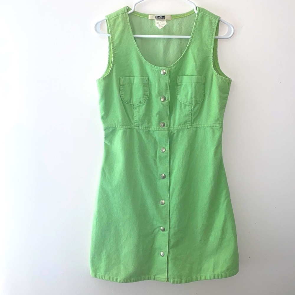 Vintage Y2K 90s Corduroy Sleeveless Jumper Cotton Dress